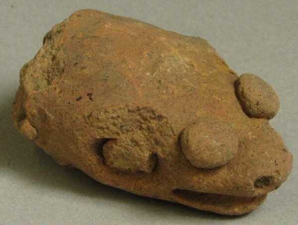 Animal head made of clay