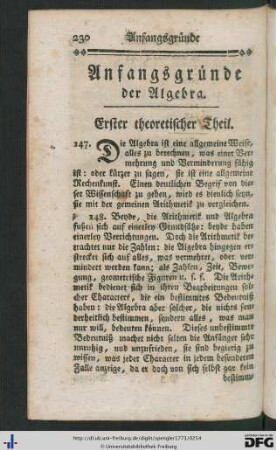 Erster theoretischer Theil.