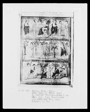 Vivian-Bibel. Sogenannte Erste Bibel Karls des Kahlen — Die Geschichte von Adam und Eva, Folio 10verso