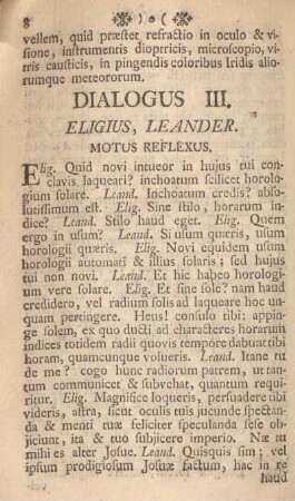 Dialogus III. Eligius, leander.