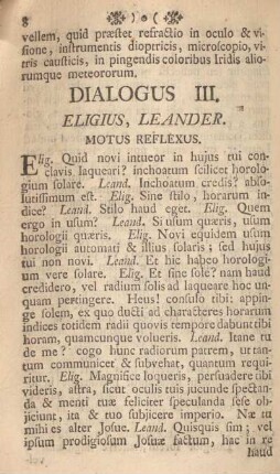 Dialogus III. Eligius, leander.