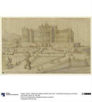"Veduta del castello di Rivoli verso sud" / Ansicht des Schlosses von Rivoli von Norden
