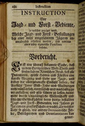 Instruction vor Jagd- und Forst-Bediente