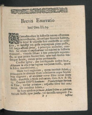 Brevis Enarratio loci Gen. III, 24.