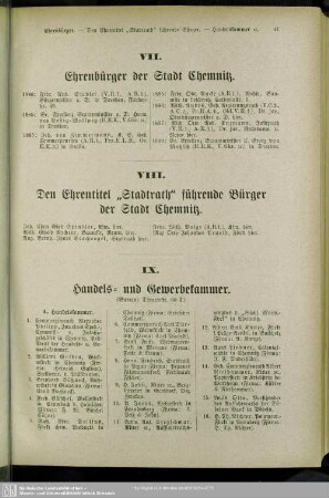 IX. Handels-Kammer