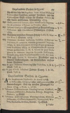 Ungebundene Sachen in Quarto.