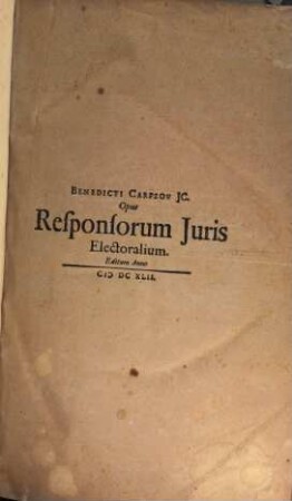 Responsa Juris Electoralia : Libri Sex