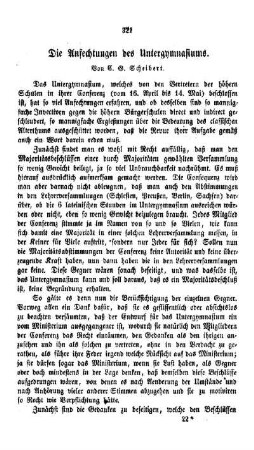 Die Anfechtungen des Untergymnasiums