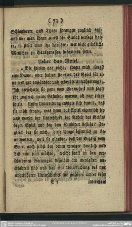 Ueber das Spiel [III. Vermischte Aufsätze]