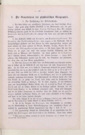 II. Die Grundlehren der physikalischen Geographie