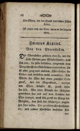 Zweytes Kapitel. Von den Ehrenstellen.