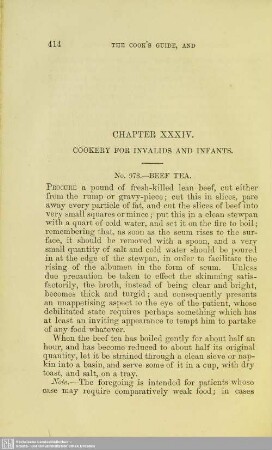 Chapter XXXIV. Cookery for invalids and infants