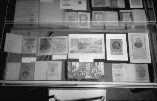Konstanz: Ausstellung des Instituts für Reformations- und Kirchengeschichte der böhmischen Länder, Vitrinen mit Schriften