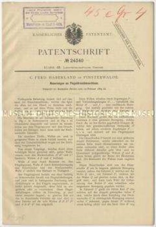 Patentschrift über Neuerungen an Flegeldreschmaschinen, Patent-Nr. 24340
