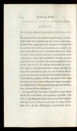 XVIII. De la surface d'un bois pittoresque, & d' un bois clair.