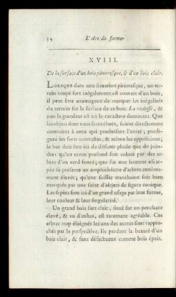 XVIII. De la surface d'un bois pittoresque, & d' un bois clair.