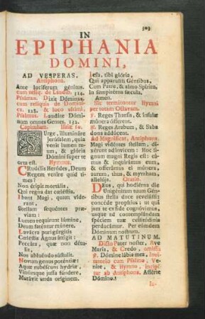 In Epiphania Domini
