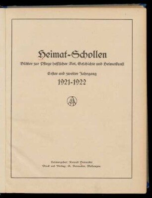Heimat-Schollen 1921-1922