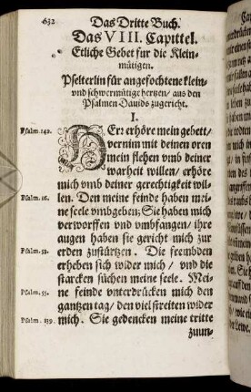 Das VIII. Capittel. Etliche Gebet fur die Kleinmütigen.