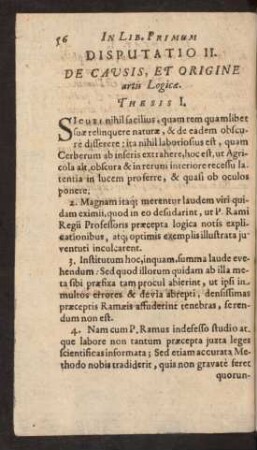 Disputatio II. De Causis, Et Origine artis Logicae.