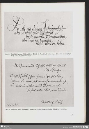 Einzelblatt in einer "kalligraphischen" Schrift, die Rudolf Koch in den letzten Jahren des Öfteren pflegte