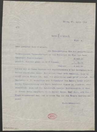 Brief an Eugen d' Albert : 27.04.1914