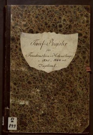 Taufregister II mit Hohenklingen