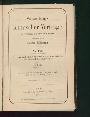 Ueber den anatomischen Zusammenhang zwischen orbitalen und intracraniellen Entzündungen