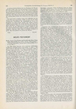 583-585 [Rezension] Haufe, Günter, Vom Werden und Verstehen des Neuen Testaments