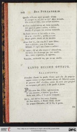 Canto decimo ottavo