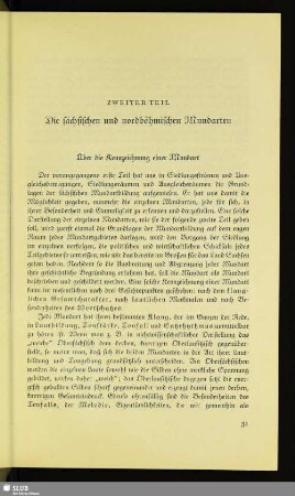 Zweiter Teil. Die sächsischen und nordböhmischen Mundarten