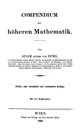 Compendium der höheren Mathematik