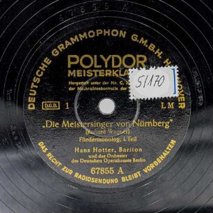 Die Meistersinger von Nürnberg (Fliedermonolog)