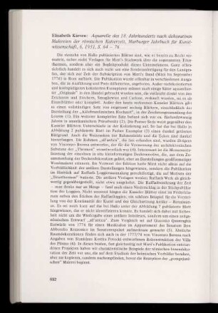 15. Elisabeth Kieven: Aquarelle des 18. Jahrhunderts nach dekorativen Malereien der römischen Kaiserzeit (1931)