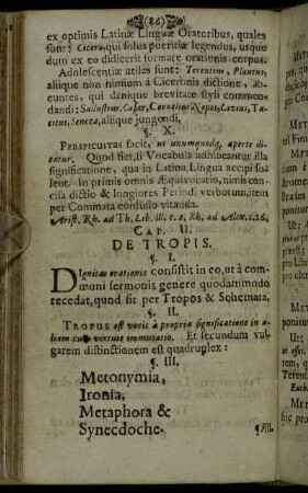 Cap. II. De Tropis.