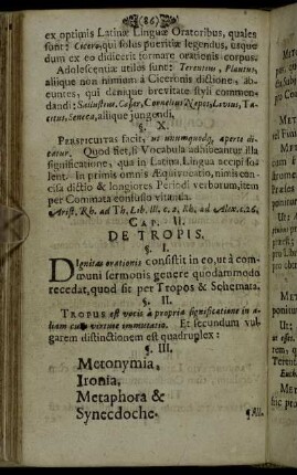 Cap. II. De Tropis.