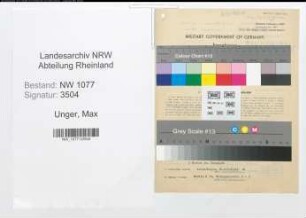 Entnazifizierung Max Unger , geb. 01.02.1908 (Polizist)