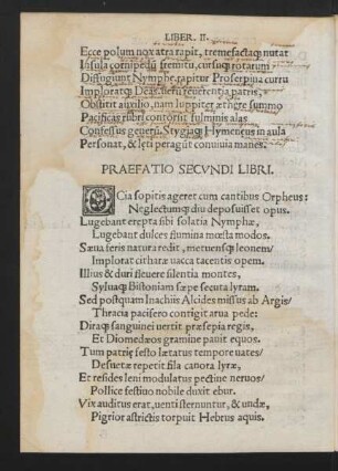 Praefatio Secundi Libri.