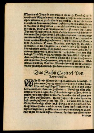 Das Sechst Capittel/ Von Kriegsleuffen.