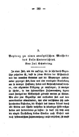 Beytrag zu einer analytischen Methode des Lese-Unterrichtes