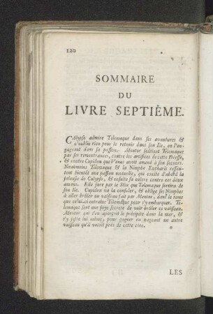 Sommaire du livre septieme.