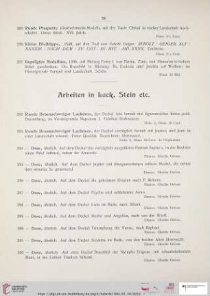 Arbeiten in Lack, Stein etc.(Nr. 292 - 321)