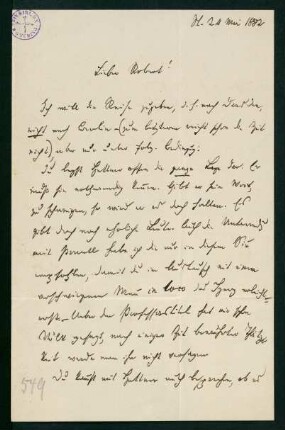 Brief vom 24. Mai 1882