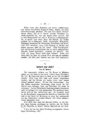 Herbart oder nicht?