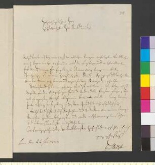 Brief von Beust, Ernst August Graf von an Goethe, Johann Wolfgang von