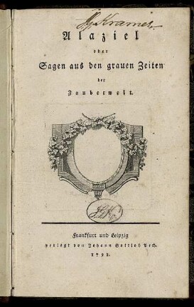 Alaziel oder Sagen aus den grauen Zeiten der Zauberwelt