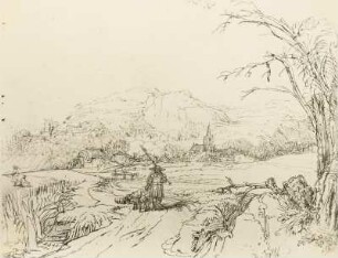 Landschaft mit einem Jäger