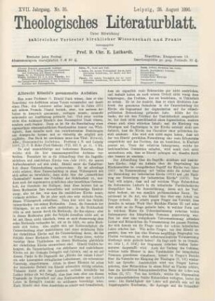 417-420 Albrecht Ritschl's gesammelte Aufsätze