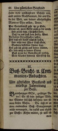 III. Buß- Beicht- u. Communion-Andachten.