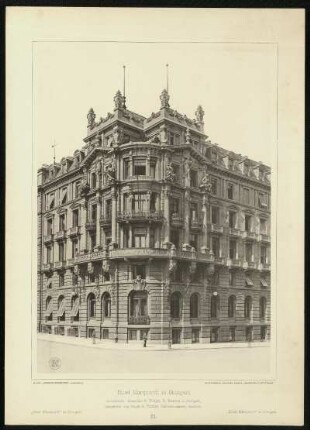 Tafel 21. Hotel Marquardt in Stuttgart. Architekten: Eisenlohr & Weigle, Nagler & Vischer